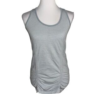 Athleta Light Gray Striped Tank Top